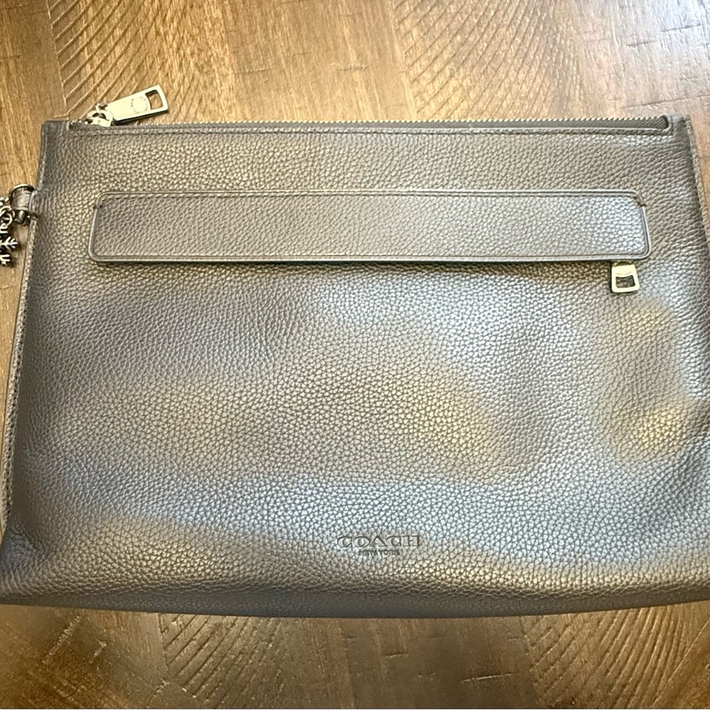 Coach Carryall Pouch Men's Black Leather Bag